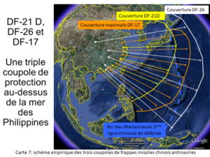 Schéma empirique trois coupoles de frappes missiles chinois antinavires, Daniel Schaeffer, asie21.com